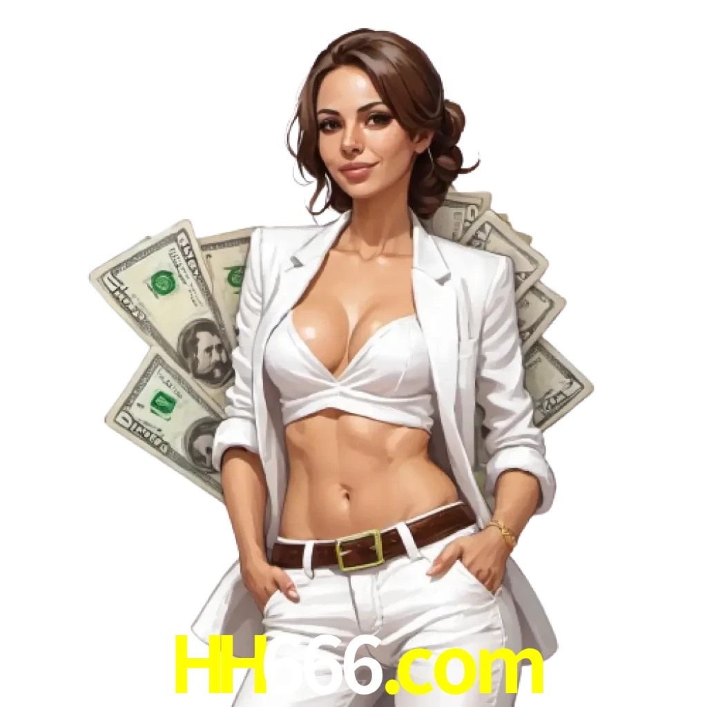 woman with money playing in hh666 bet casino